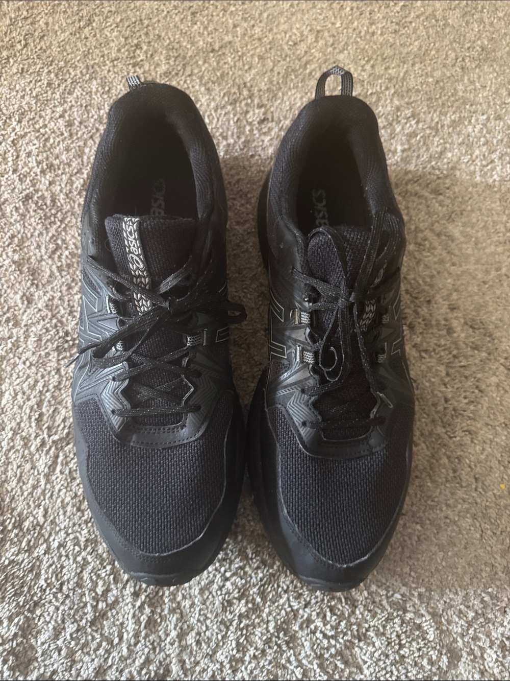 Asics Men's Black Mesh Athletic Sneakers